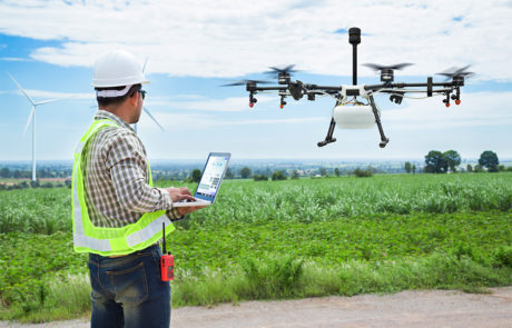 FT205超声波风传感器安装在农业无人机上